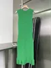 Подиумные платья 525 2021 Платье весна-лето Зеленый экипаж Новый бренд в том же стиле Империя без рукавов Женская мода Kint Высокое качество I Drop Dh4Pj