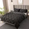 Bedding Sets High Quality 3D Pinch Pleated Duvet Cover Set 220x240 Solid Color Single Double Twin