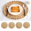 Table Mats Round Woven Rattan Placemats Natural Wicker Water Hyacinth Straw Braided Set Of 18