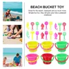 Water Sand Play Fun 24 PCS Beach Bucket Cube Toys Buckets palas para niños Silicona de excavación para niños 240403