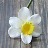 Decorative Flowers 10 Branches Narcissus Artificial Flower Home Table Office Fake Plastic Plants White Orange Color