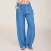 Kadın Pantolon Kadın Bacak Katı Pamuk Geniş Bel Uzun Bel Çizme Sıradan Gevşek Çiçek Baskı Elastik Pantolon Y2K Stil