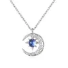 Pendanthalsband Fashion Light of Stars and Moon Charm Necklace Exquisite clavicle stjärnor Rhinestone Chain Necklacel2404