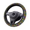 Steering Wheel Covers Macaw Bird Pattern Cover 38cm Elastic Parrots Cockatiel Animal Colorful Car-styling Interior Accessories