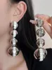 Dingle örhängen xialuoke retro runda gradient färg kristall zirkon för kvinnor unika stora smycken hängen modetillbehör