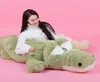 Dorimytrader Bonito Macio Animal Crocodilo Travesseiro de Pelúcia Boneca Grande Brinquedo de Jacaré Dos Desenhos Animados Crianças Brincam Boneca Presente 160cm 200cm DY501145267126