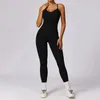 Active Sets Seamless Backless Sports Yoga Jumpsuit Women Sexy Push Up Workout Bodysuits Quick Dry Sporty One-Piece Set Solid Fitness Rompers