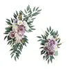 Fleurs décoratives 2x arc de mariage Floral artificiel Swag pour fenêtre cérémonie de vacances