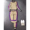 Moda da donna G-Print Street Dress Giacca in due pezzi con pantaloni Completo per il tempo libero Puro cotone Autunno e inverno Jogging Sportswearjm-L-Xl
