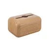 Vävnadslåda servett lagringshållare trä täcke abs toalett papper fodral container enkel snygg hembil skrivbordsarrangör