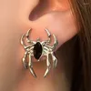 Ohrstecker 2024 Gothic Retro Alte Spinne Zirkon Für Frauen Mode Design Schwarz Ohrring Party Schmuck Geschenke Halloween