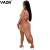Casual Dresses VAZN 2024 High-end Heavy Industry Sequined Sexy Club Asymmetrical Elegant Full Sleeve Women High Waist Thin Midi Dress