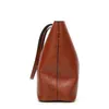 Waxing Leder-Beuteltasche, einfache Handtasche mit doppeltem Riemen, Umhängetaschen für Damen, Allzweck-Einkaufstasche, Bolsa feminina 240311