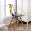 Cubiertas de silla 1 PC Colores sólidos Simplicidad Cubierta de asiento impresa para Shell Banquete sin brazos Home El Slipcover