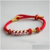 Bracelets à breloques souvenir de couple, corde colorée, bracelet tricoté fait à la main pour enfants et adultes.Livraison directe de bijoux Dhfqh