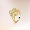 quatro folhas trevo cleef anel caleidoscópio designer anéis para mulheres 18k ouro prata diamante anel de unhas anéis de luxo festa dos namorados designer jóias sem caixa