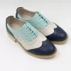 Sapatos casuais de estilo vintage de Oxfords para mulheres oxfords moda de couro genuíno colorido misto sapatos de mulheres planas oxfords sapatos únicos