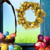 Декоративные цветы Пасхальный весенний венок 2024 со светодиодной подсветкой Цветные яйца Симпатичные украшения Искусственные для дома