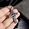 Pendant Necklaces Vintage Viking Celtic Knot Pattern Cross Necklace Men Stainless Steel Chain Jewelry Amulet WholePendant233G