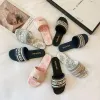 Women luxury Designer Sandals Slippers Leather Summer Flat Slipper Embroidery fashion beach woman Big head Rainbow letters 35-42 With Box