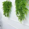 Decorative Flowers Persian Fern Leaves Home Garden Room Decor Hanging Artificial Plant Plastic Vine Grass Wedding Party Wall Decoration