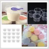 Disposable Cups Straws 50pcs Simple Plastic Pudding Bowls Jam Containers Home Supplies