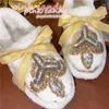 Casual Shoes Custom Bling Rhinestones Furry Moccasins Flat Women Cute Bow Flats Flip On Loafers Warm Winter Cotton