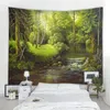 Tapissries 3D Fantasy Forest Landscape Bakgrund Dekorativ Tapestry Nordic Bohemian Hippie Wall Bedroom