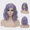 Parrucche Vicwig Curly cosplay parrucche per donne corto blu viola verde giallo giallo parte giallo parte resistente a calore peli sintetici