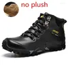 Fitness Shoes Black Brown Leather Outdoor Hiking Men Waterproof Trekking Warm Boots For Winter Forest Hunting Camping Big Size 46