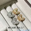 Orecchini originali di designer di marchi di fascia alta 1to1 Vanclef Orecchini a farfalla a diamante Full Diamond con Orecchini a polsino incorporato Diamante Stud