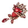 Dangle Brincos Flor Broche Strass Joias Requintadas Retro Para Festa de Dança Mulheres