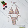 Women's Swimwear Sexy Two Piece Swimsuit European And American Small Floral Thin Strap Bikini Beach Wear Brazil Bathing Suit