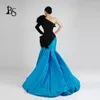 Party Dresses Baisha Custom Evening Dress Oblique Shoulder 3D Flower Luxury Gown Host Performance Costumes H1218#