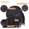 Perruques courtes coiffes dreadlock perruque bouclée synthétique soft fausse locs perruques avec frange pour femmes noires ombre crochet twist hair wigs annivia