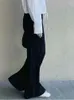 Pantalon femme noir femmes plissées taille élastique mode décontracté plis pantalons à jambes larges pour dames 2024 printemps