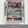 Kitchen Storage Top Cabinet Lifting Basket Fridge Double Layer Large Capacity Seasoning Pull 4-Gear Buffer Damping