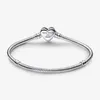 100% 925 Sterling Silver Charm Bracelets Pandoras Sparkling Infinity Heart Clasp Snake Chain Bracelet Women Wedding Luxury Jewelry Designer bracelet Original Box