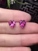 أقراط Nature Pink Topaz Gemstone Enters Earrings Fine Gift Women Tropring