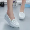 Pumps gktinoo neue Frauen echte Leder -Sneakers Plattform Schuhe Keile weiße Lady Casual Schuhe Schwangerschuh Größe 3440