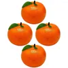 Party Decoration 4 Pcs Artificial Plants Fruit Ornaments Oranges Fake Desktop Simulation Models Pography Props With Leaves