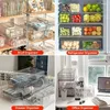 Opslagflessen 2-pack koelkastladen Doorzichtige koelkast-organizerbakken met uittrekbare lade Voedselcontainers Kwaliteit PET