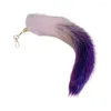 Keychains Versatile Plushes Keychain Mini Squirrel Tail Keyrings Soft Fyllda Seven Color Tails Pendants Diy Decoration