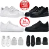 free shipping one running shoes men women designer sneakers triple white black 1 low shoe platform trainers big size 36-47