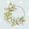 Couronne de fleurs décoratives, œufs Pastel, pour porte d'entrée, fenêtre, décoration murale et cadeau de célébration, livraison directe pour femmes