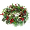 Decorative Flowers Christmas Candlestick Garland (white Pine Green Leaves) Wall Hanging Decoration Party