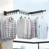 Hangers Folding Clothes Hanger Wall Mount Retractable Cloth Drying Rack Aluminum Indoor And Outdoor Space Saving Laundry Clothesline