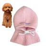 Odzież dla psa Mała zimowa czapka urocza kołnierz Snood Headwear Crocheted Pet Ranek Szyja Ucha cieplejsze akcesoria