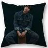 Oreiller Lee Jun Ho, housse décorative pour chambre à coucher, taie d'oreiller carrée avec fermeture éclair, tissu en coton et lin, ne se décolore pas, 45x45cm, 0414