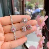 Sets Vintage Square Pink Diamond Cubic Zircon Earrings Bracelet Ring Jewelry Sets for Women Encanto Wedding Accessories Wife Gift